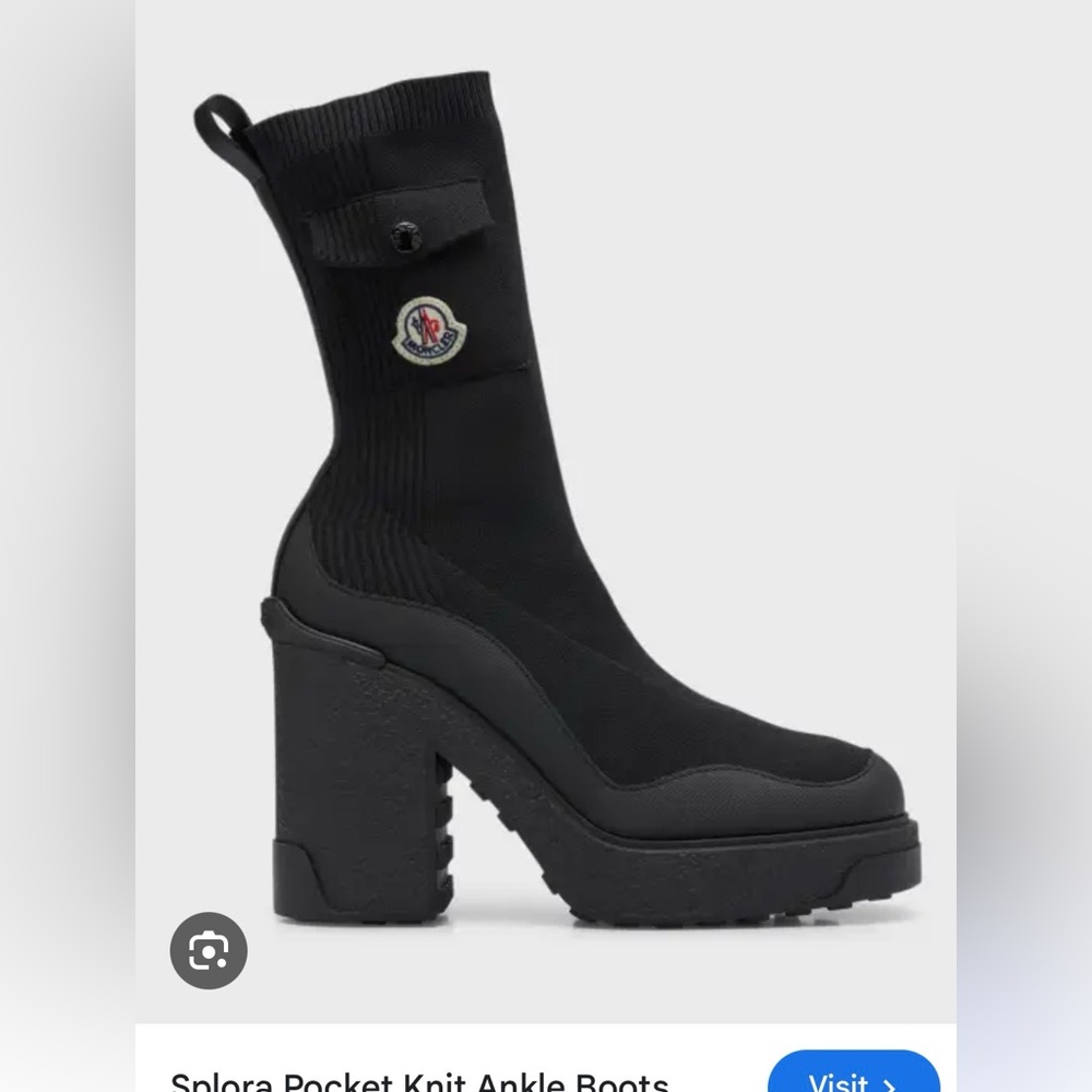 Moncler Black splits pocket boots size 39 Authentic - Picture 9 of 10